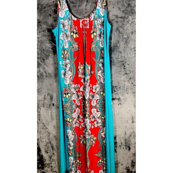Flowers Dresses & Skirts - Colorful Floral Sleeveless Maxi Dress Bohemian Style With Vibrant Pattern & Flow